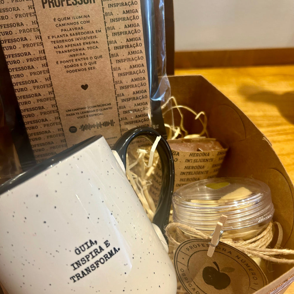 Box Carinho Dia dos Professores Caneca Borboleta