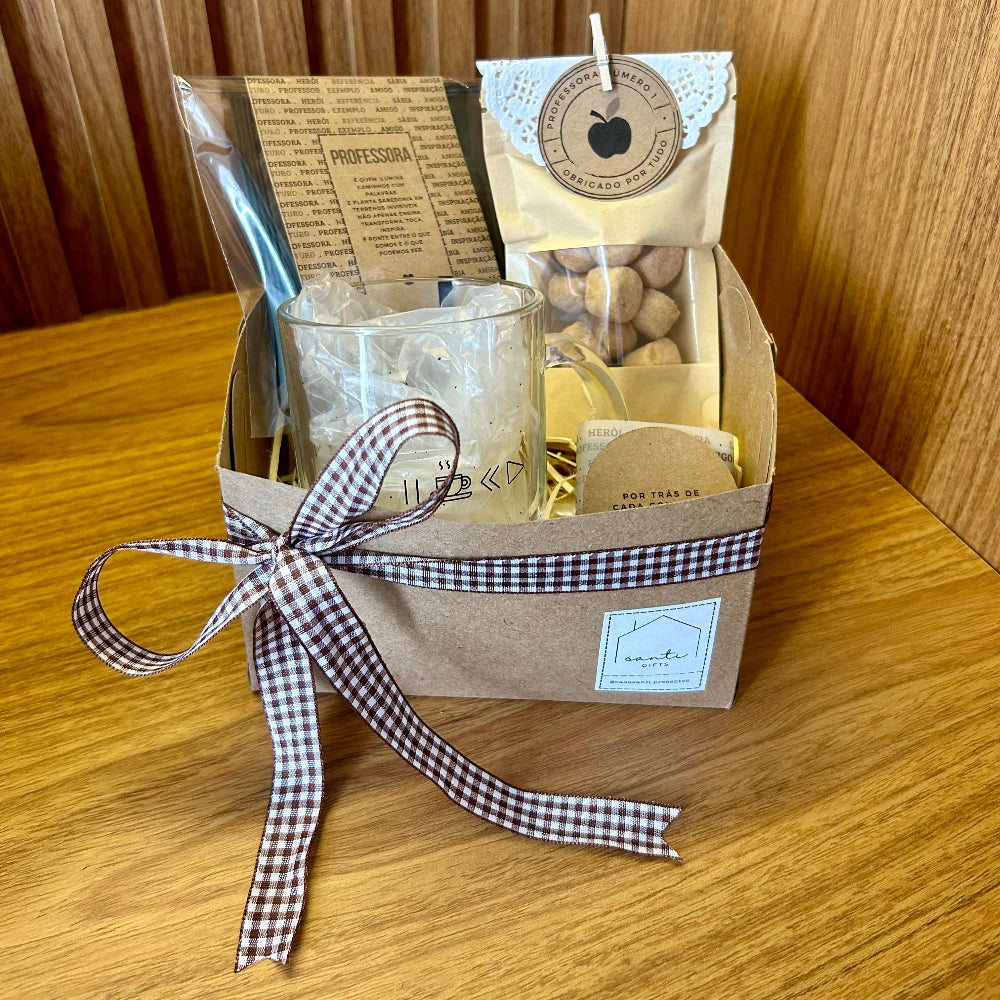 Box Dia dos Professores Presente com Caneca Personalizada Casa Santi