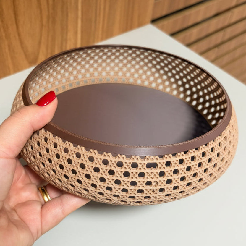 Organizador de Mesa Porta Chaves Cesto Porta Treco Estilo Palha Indiana